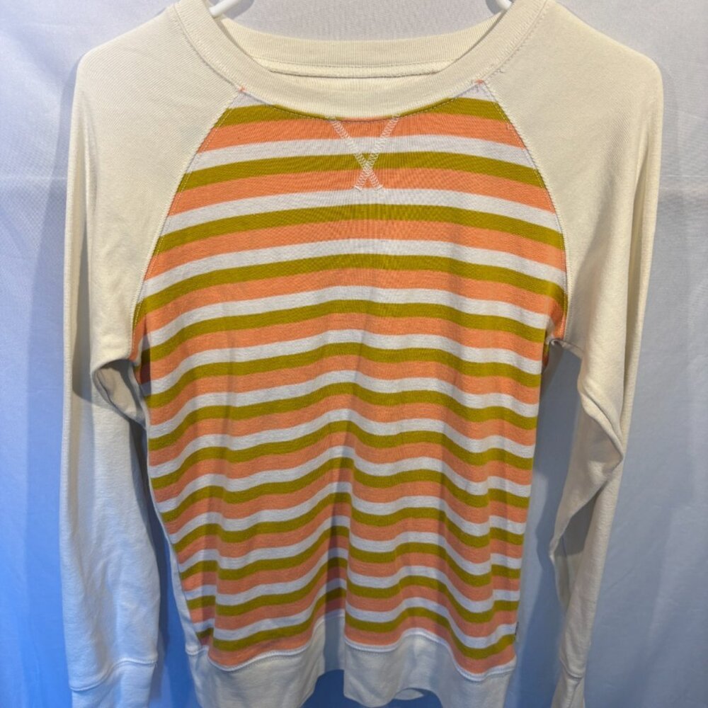 Eddie Bauer Legendwash Women's Long Sleeve Striped Pullover Sweatshirt Size S